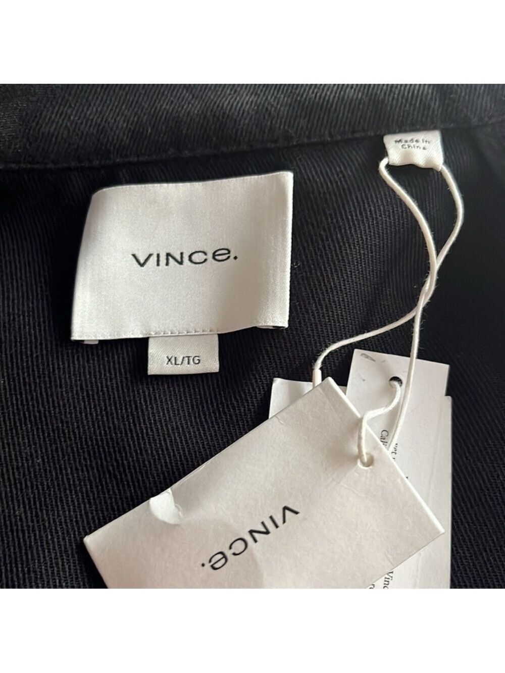 Vince Oversized Cropped Cotton Blend Blazer Jacket in Black Size XL - Picture 10 of 10
